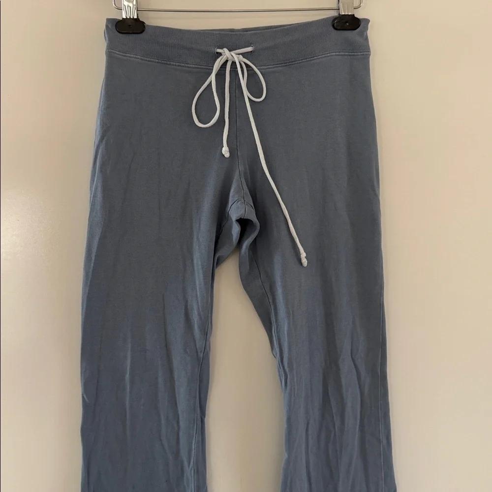 Brandy Melville Yoga Flare Pants Womens Medium Blue Gray Drawstring - Picture 3 of 8